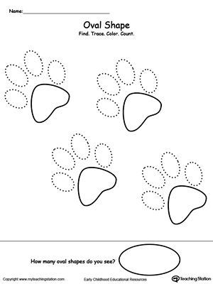 300x400 Find, Trace, Color And Count The Shapes Oval Ii Tracing Shapes