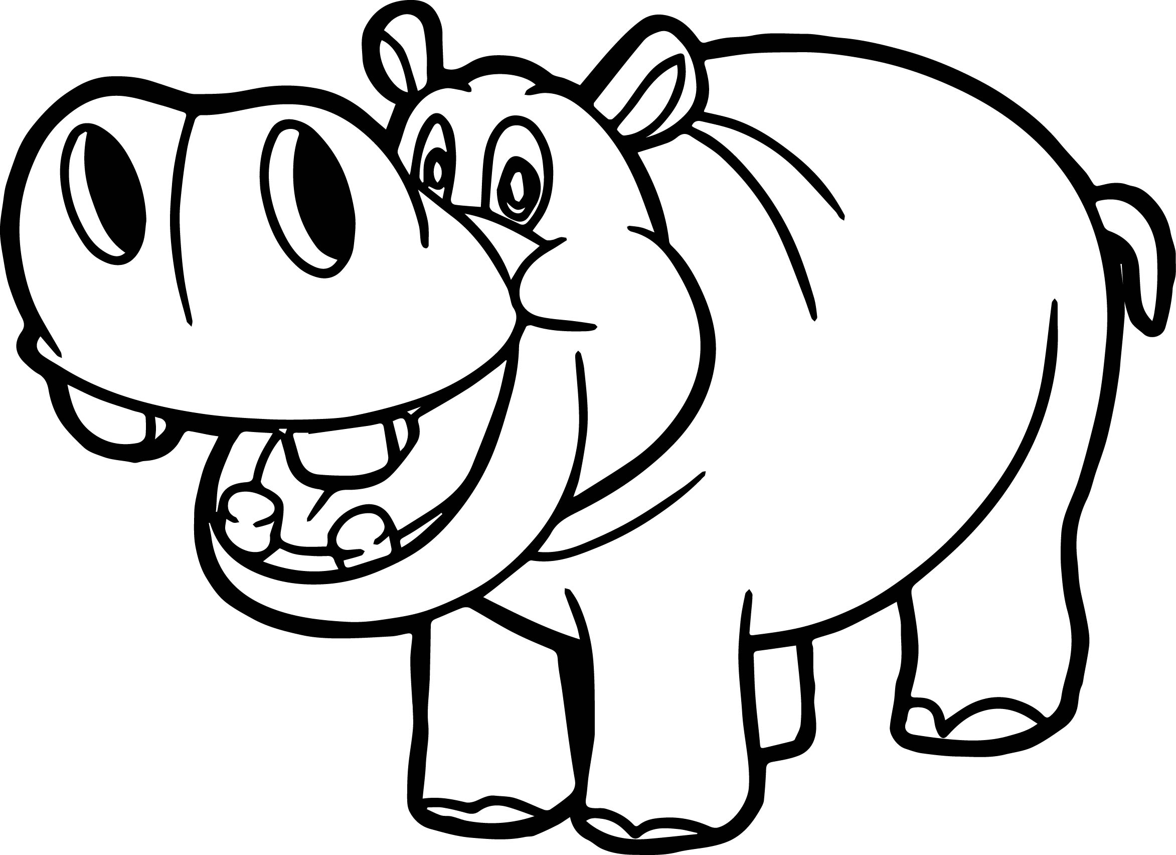 2345x1704 Hippo Coloring Page Preschool For Humorous Draw Print Kids