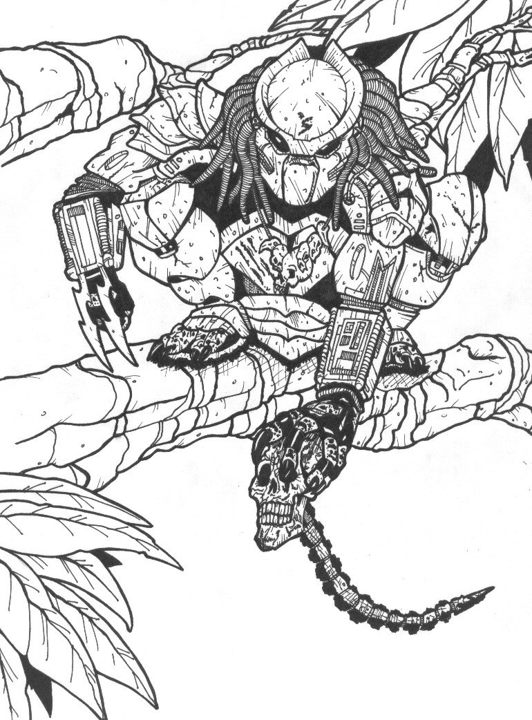 770x1042 Predator In Tree By Dementedink