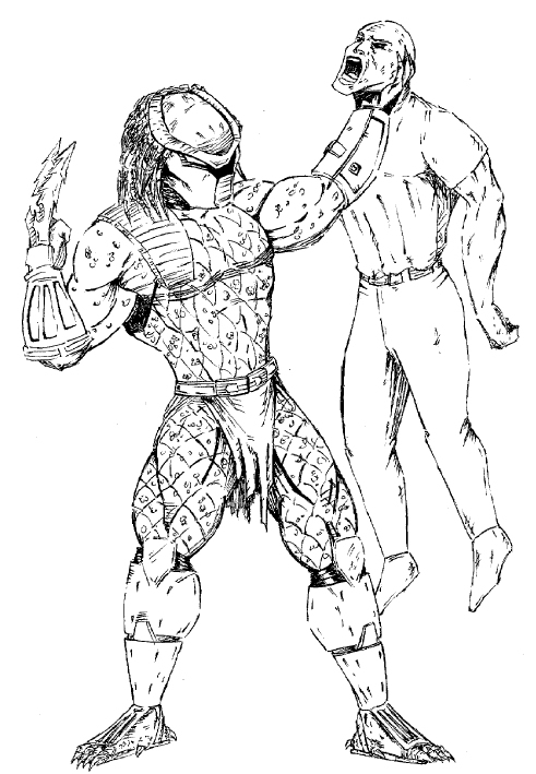 491x709 My First Predator Drawing By Mrtoon2000