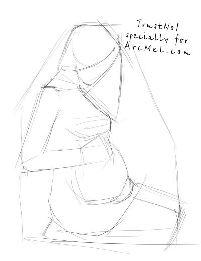 400x519 How To Draw A Pregnant Woman Step By Step