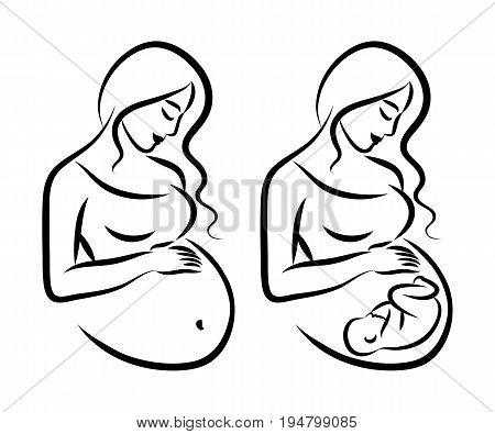 450x395 Pregnant Women Sketch Images, Illustrations, Vectors