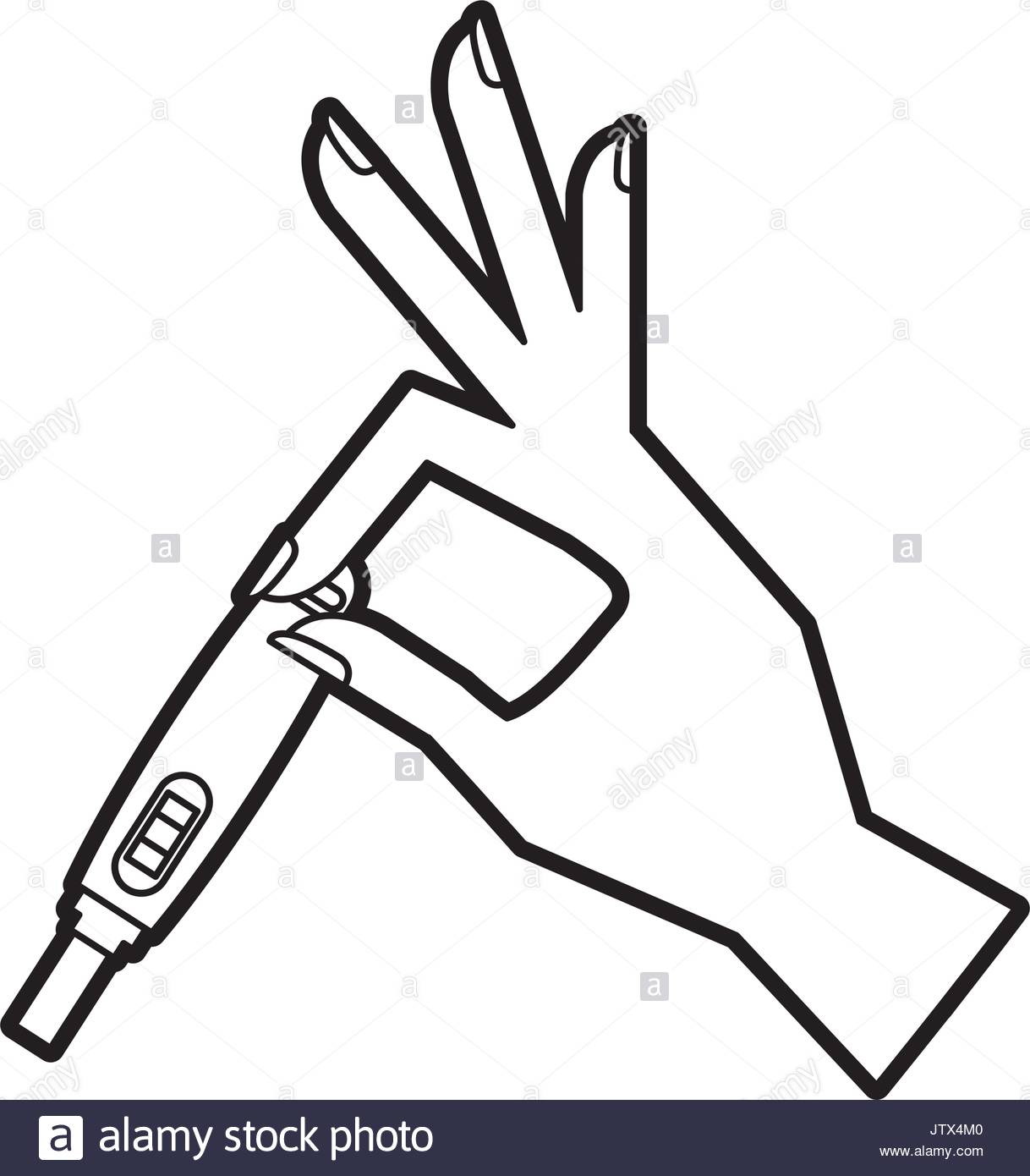 1218x1390 Hand Human With Pregnancy Test Isolated Icon Stock Vector Art