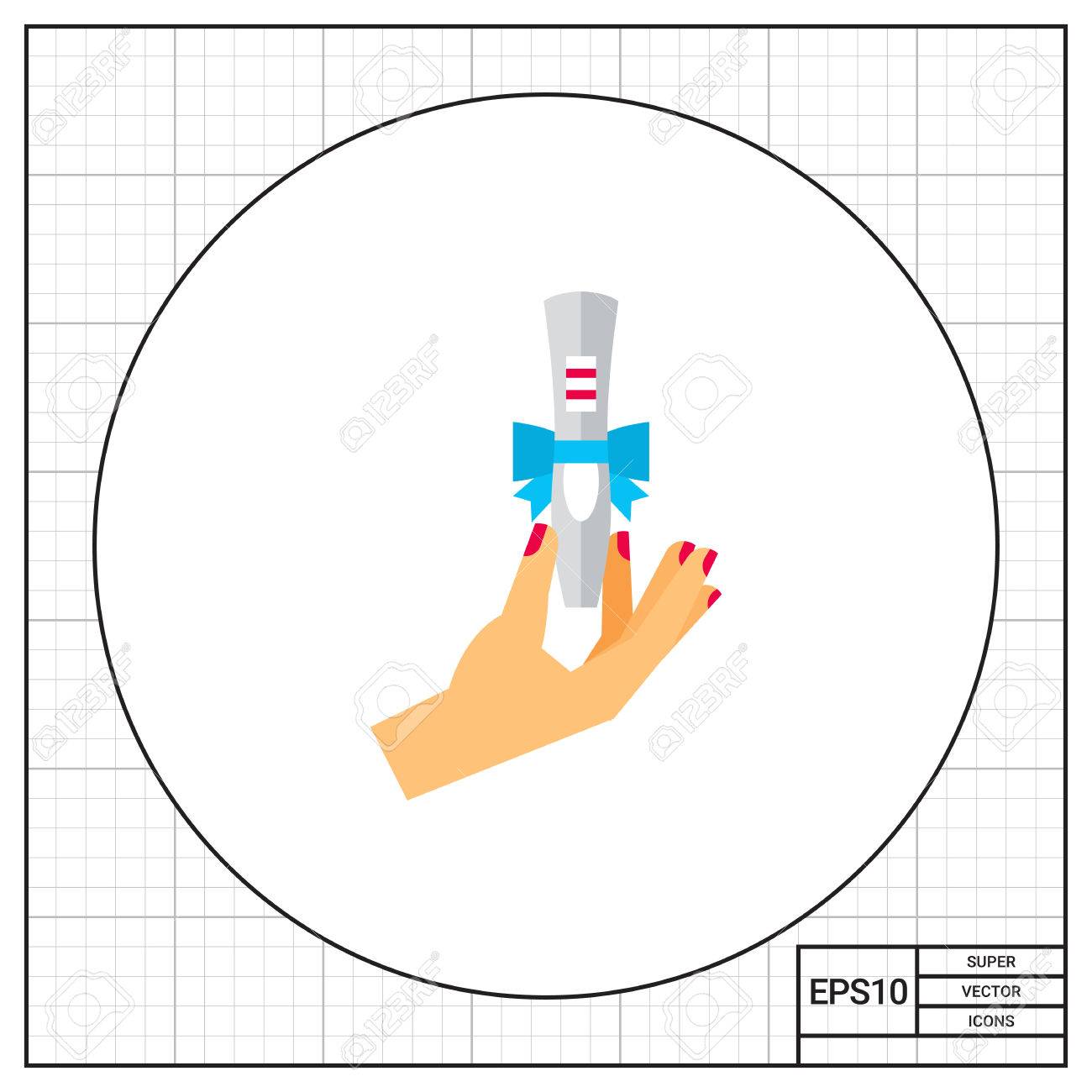 1300x1300 Hand Holding Positive Pregnancy Test With Bow. Life, Success