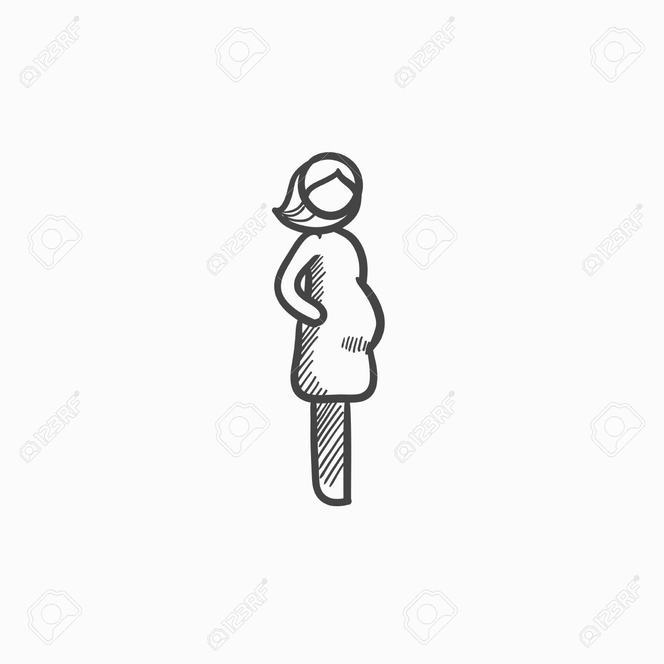 1300x1300 Pregnant Woman Vector Sketch Icon Isolated On Background. Hand