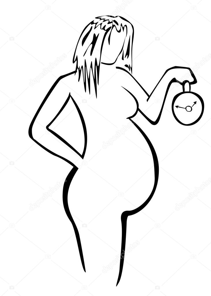 731x1023 Cartoon Illustration Of Pregnant Woman Stock Photo Ifh85