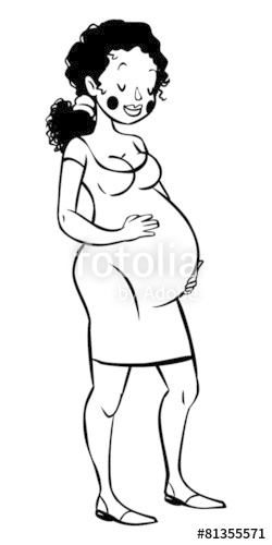 250x500 Funny Vector Cartoon Pregnant Woman Stock Image And Royalty Free