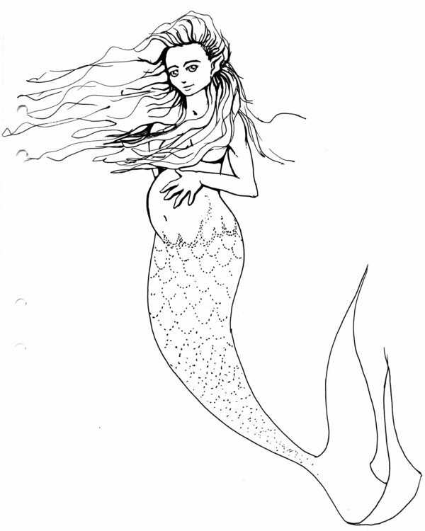 600x750 Pregnant Mermaid By Erikalr