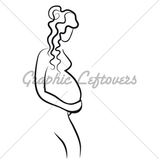 325x325 Chic Pregnant Woman Border Blue Gl Stock Images