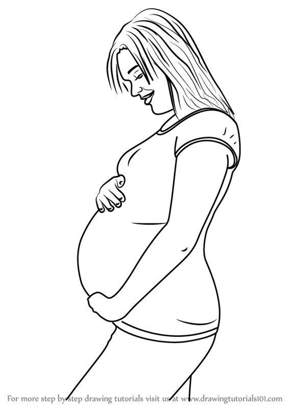 566x800 Learn How To Draw Pregnant Woman (Other People) Step By Step