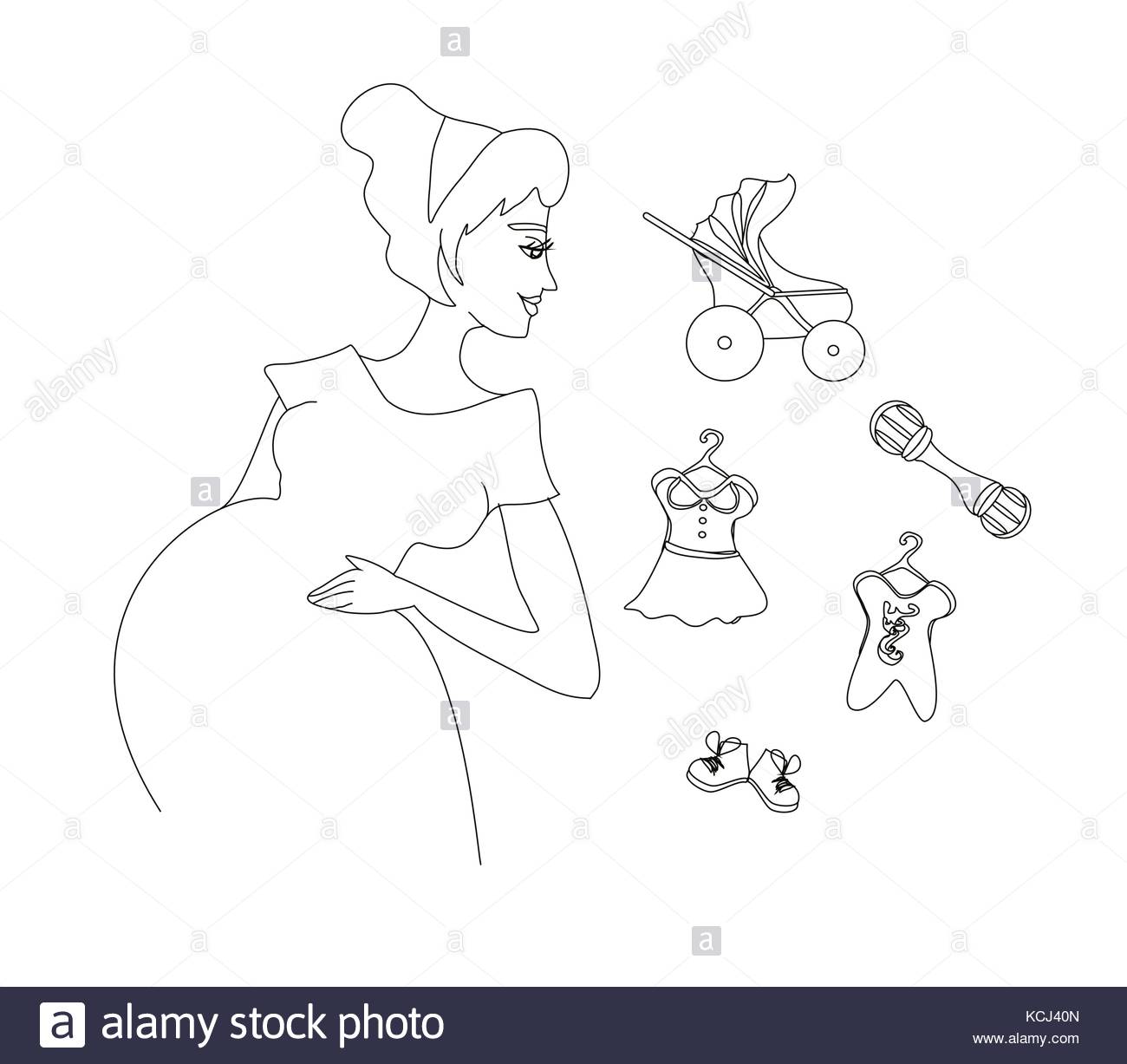 1300x1227 Beautiful Pregnant Girl Stock Vector Art Amp Illustration, Vector
