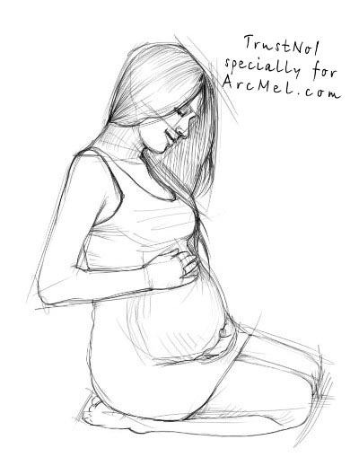 400x519 How To Draw A Pregnant Woman Step By Step