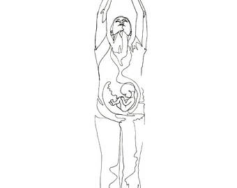 340x270 Pregnancy Line Art Etsy