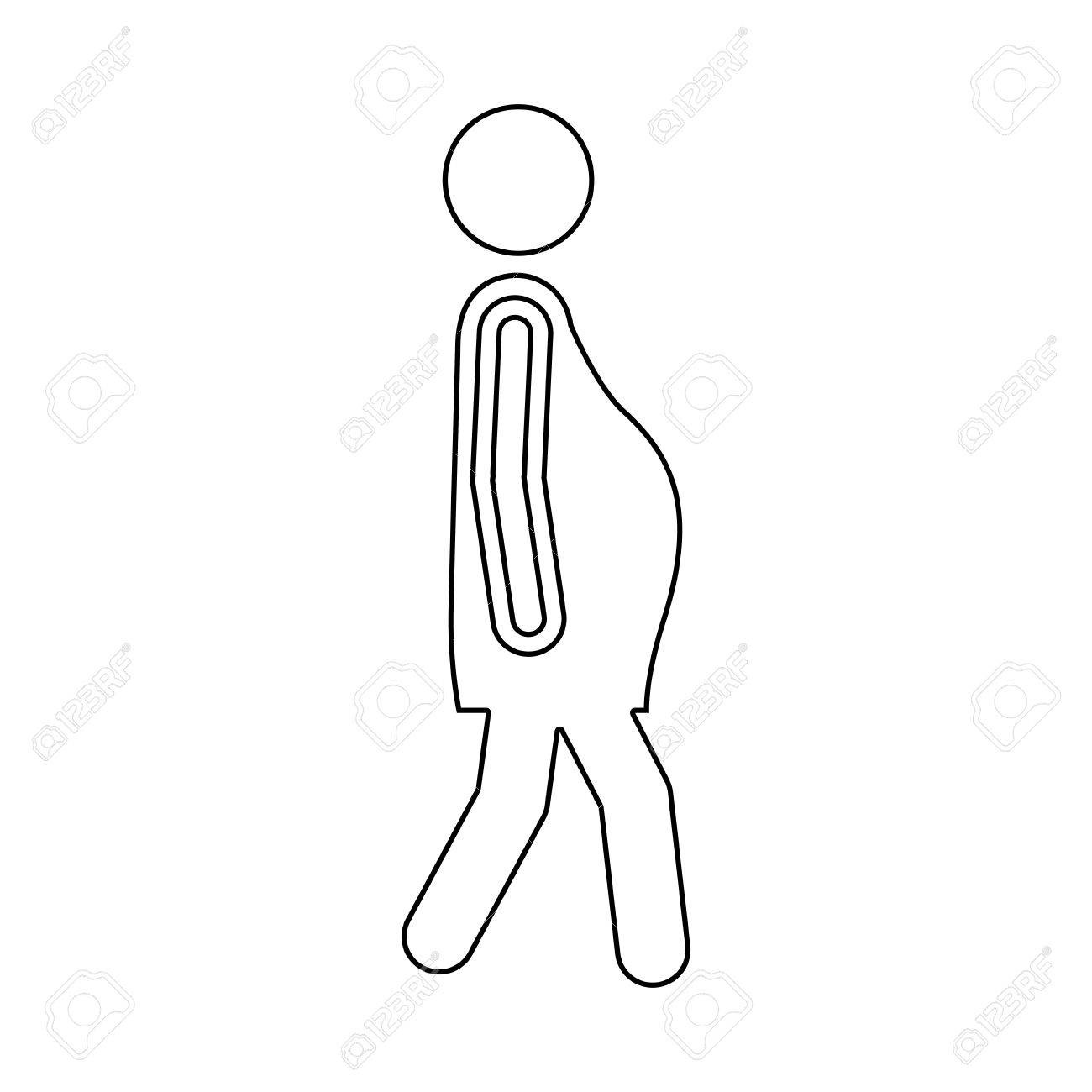 1300x1300 Silhouette Pictogram Woman Pregnant Walking Vector Illustration