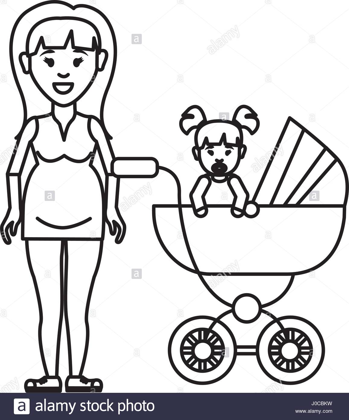 1157x1390 Silhouette Woman Pregnant And Her Baby Icon Stock Vector Art