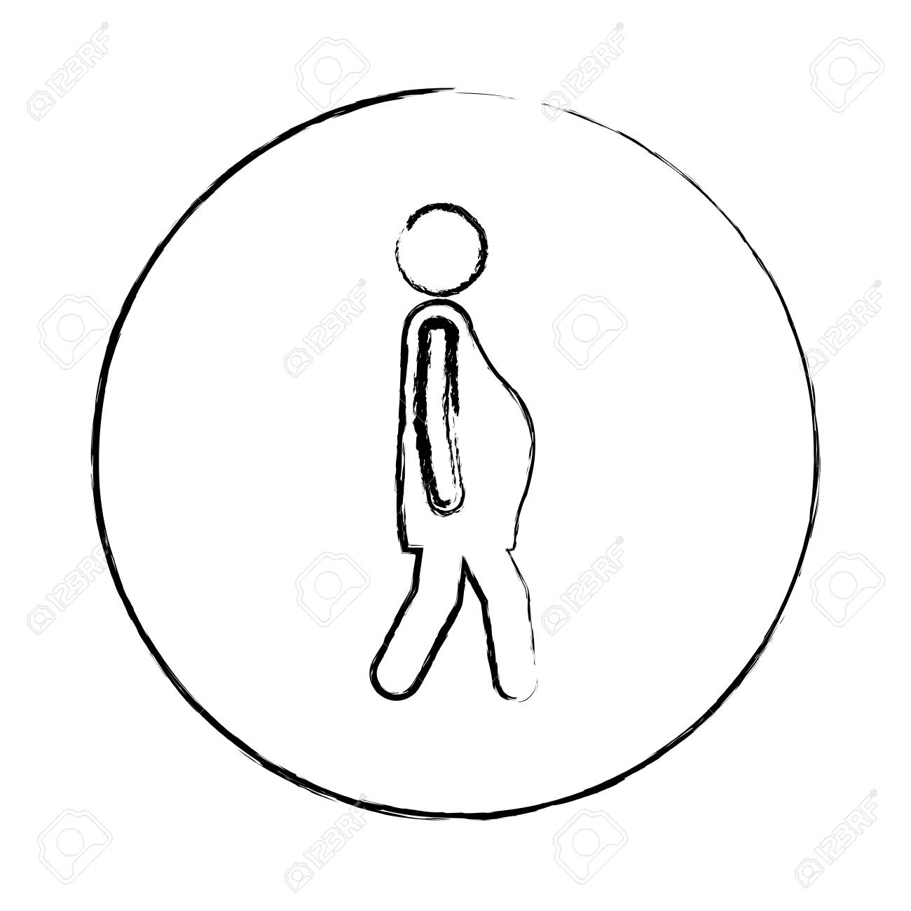 1300x1300 Blurred Circular Frame Silhouette Pictogram Woman Pregnant Walking