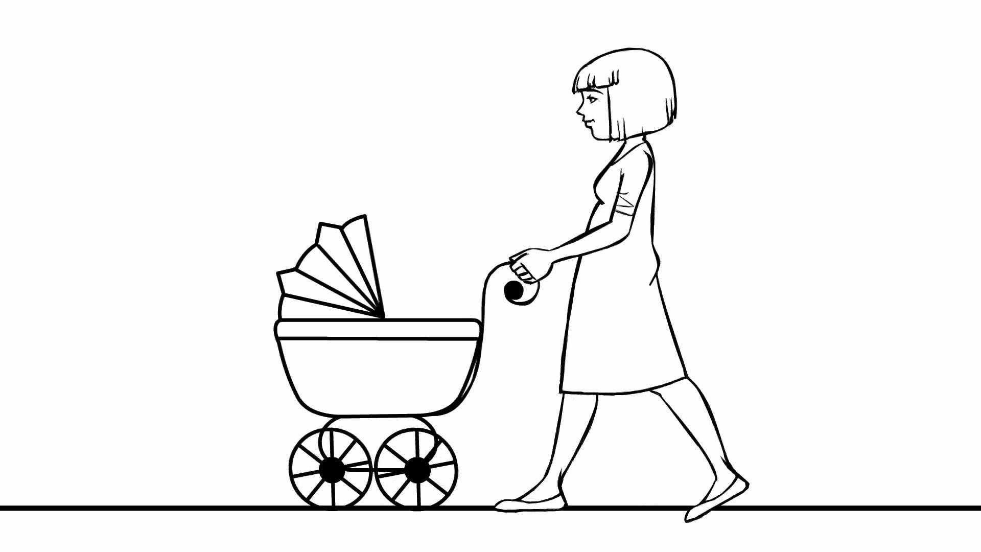 1920x1080 Line Pregnant Woman Animation Whole Sequence