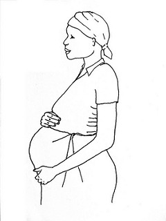 240x320 Line Drawing Of A Pregnant Woman Used As Illustration