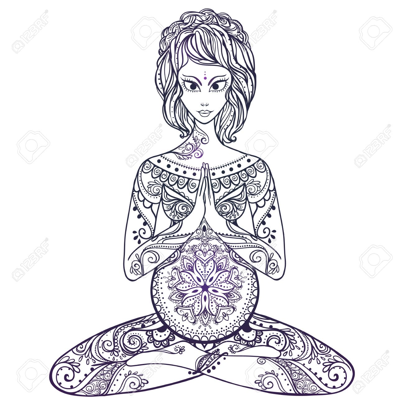 1300x1300 Beautiful Card With Vector Yoga For Pregnant Women. Healthy Life