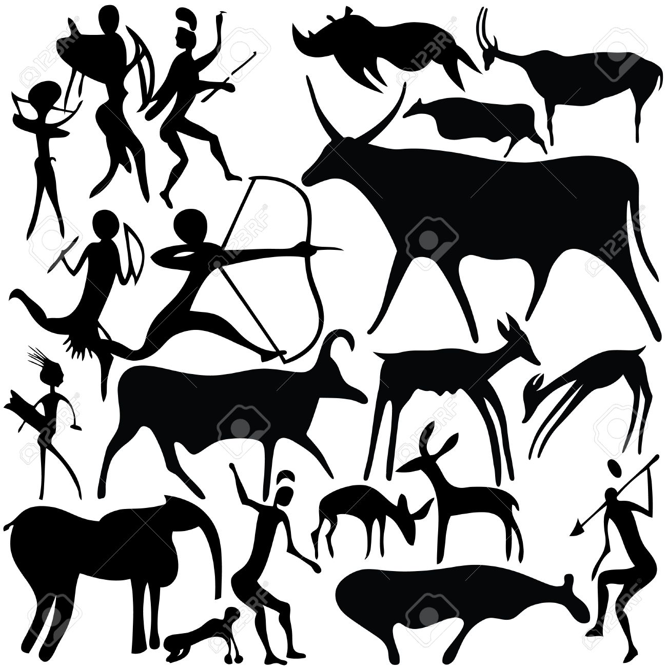 1300x1300 Cave Painting Royalty Free Cliparts, Vectors, And Stock