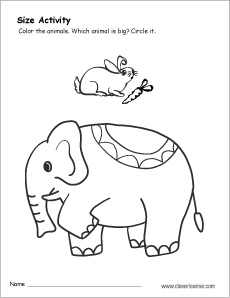 230x298 Sizes, Big And Small Activity Worksheet For Preschool Children