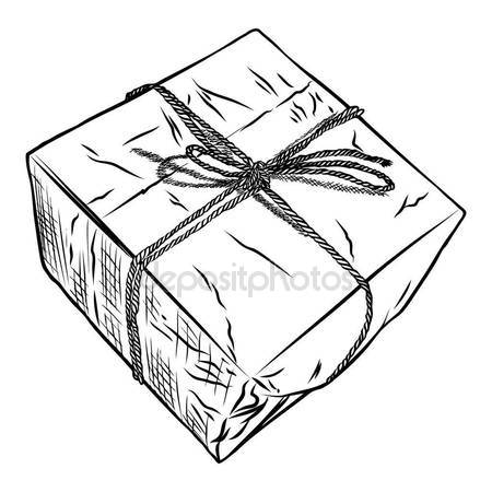 450x450 Gift Box Doodle Sketch. Stock Vector Goldenshrimp