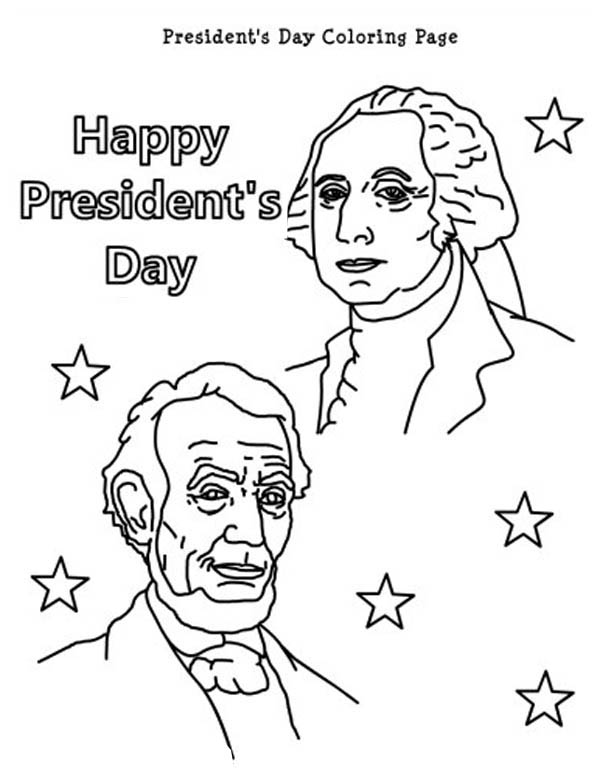 600x777 Happy Presidents Day With Lincoln And Washington Coloring Page
