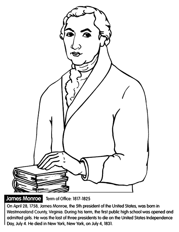 630x815 U.s. President James Monroe Coloring Page
