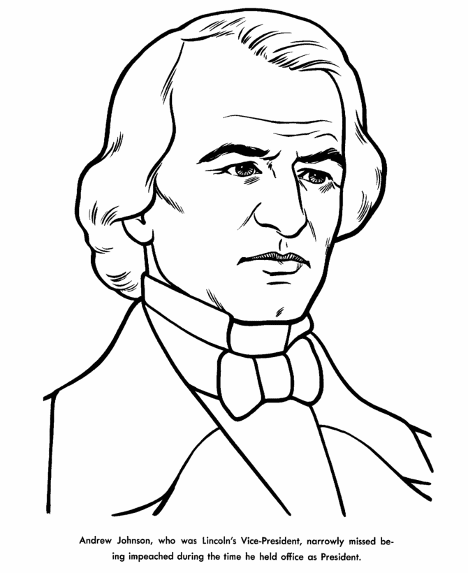 670x820 Usa Printables President Andrew Johnson Coloring Page