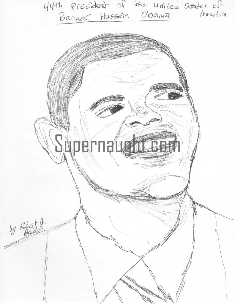 791x1024 Robert Bardo President Barack Obama Drawing Signed Supernaught