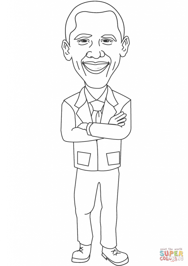 724x1024 Smiling Barack Obama Coloring Page Free Printable Coloring Pages