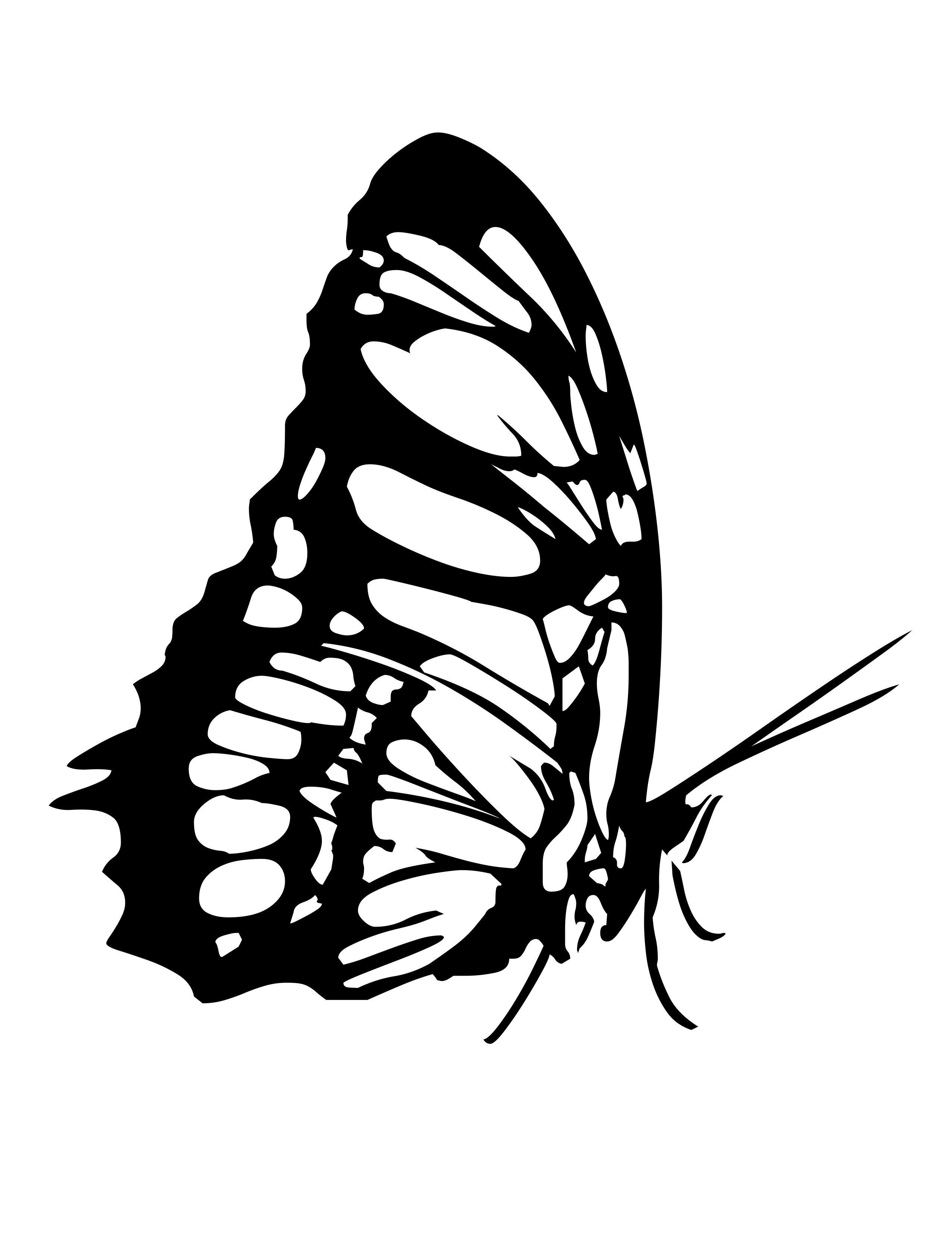 2550x3300 Butterfly Coloring Pages
