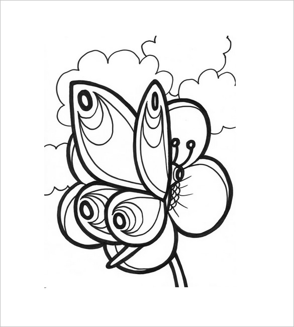 585x650 Butterfly Templates Printable Crafts Amp Colouring Pages