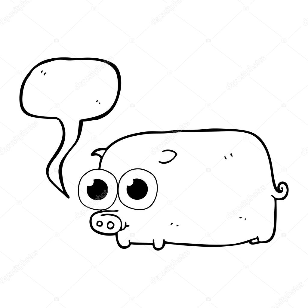 1024x1024 Speech Bubble Cartoon Piglet With Big Pretty Eyes Stock Vector