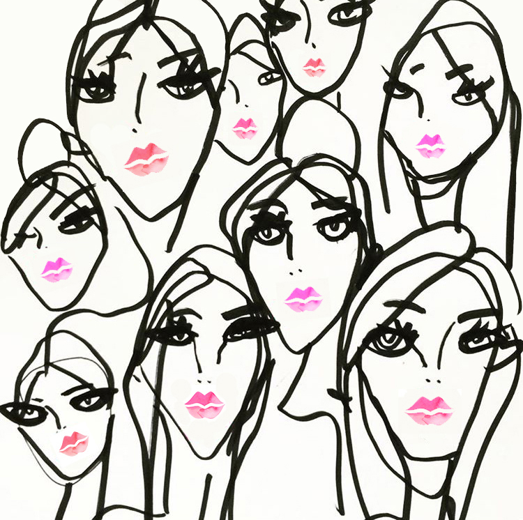 750x746 So Many Pretty Faces With Bright Pink Lip Color In This Fashion