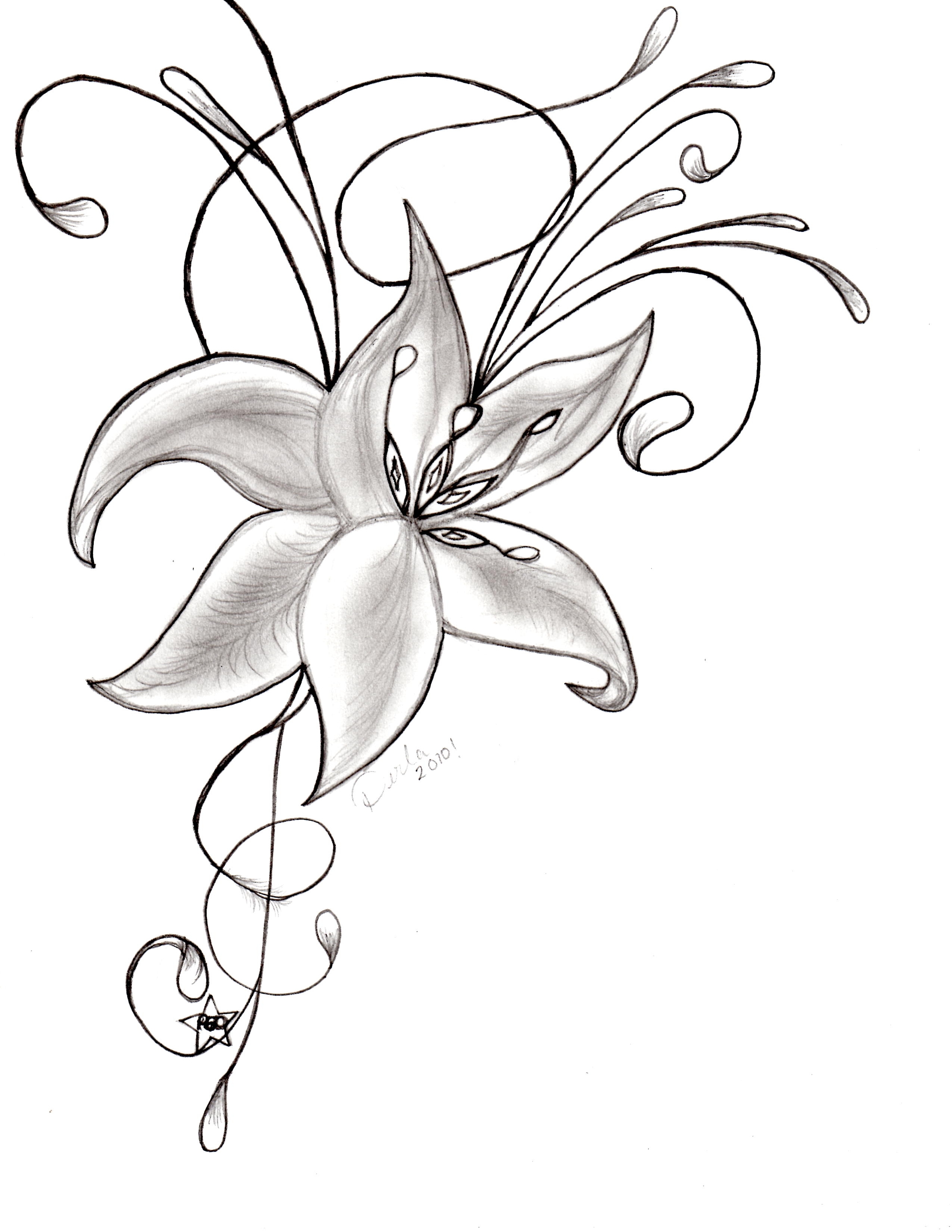 Pretty Flower Drawing at GetDrawings | Free download