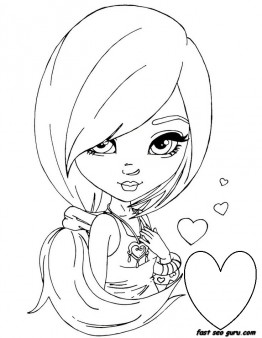 262x338 Printable beautiful girl face makeup coloring pages