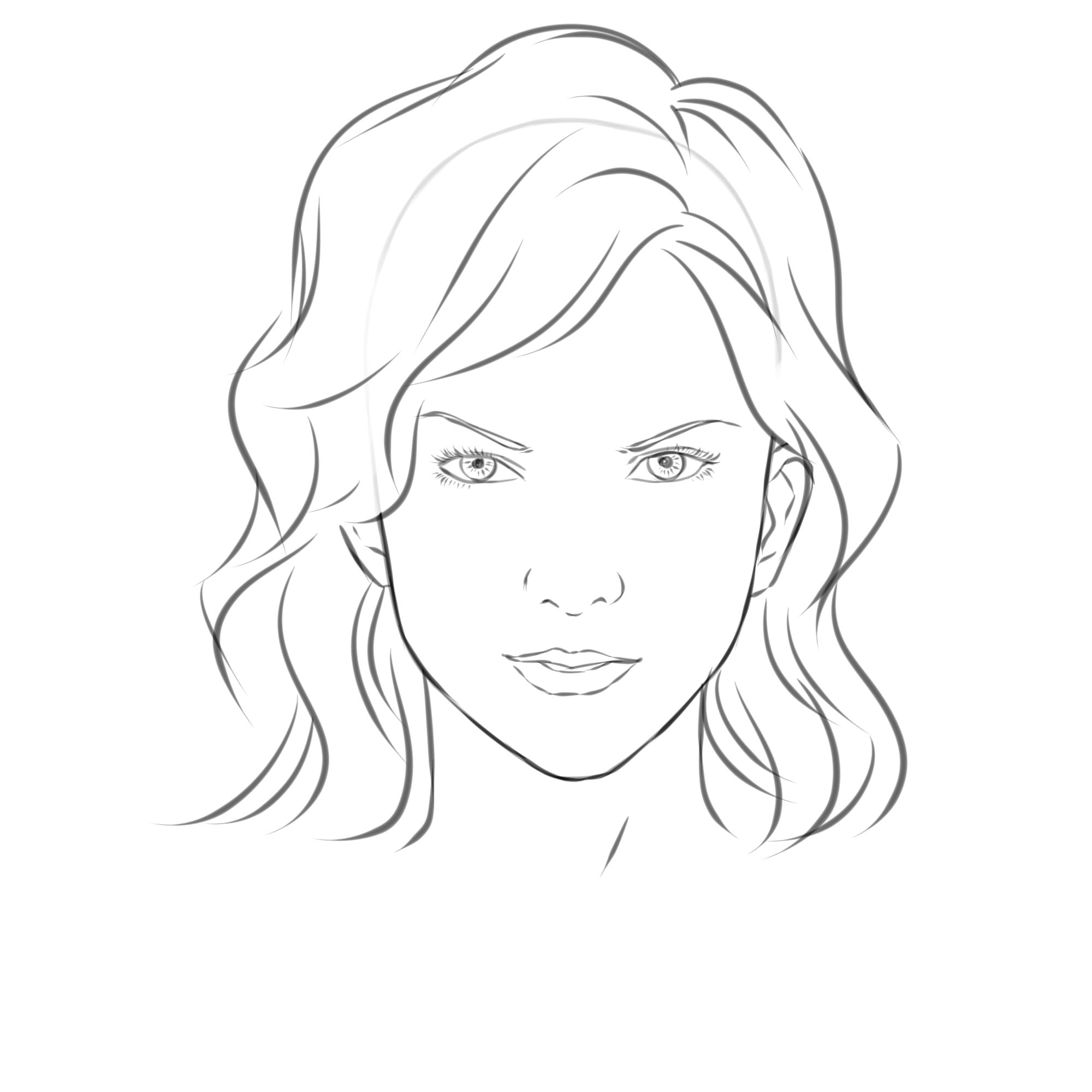 2000x2000 Simple Drawing Of A Girl Simple Drawing Girl Face