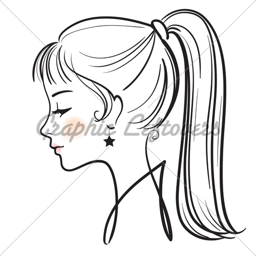 500x500 Sketch clipart female face