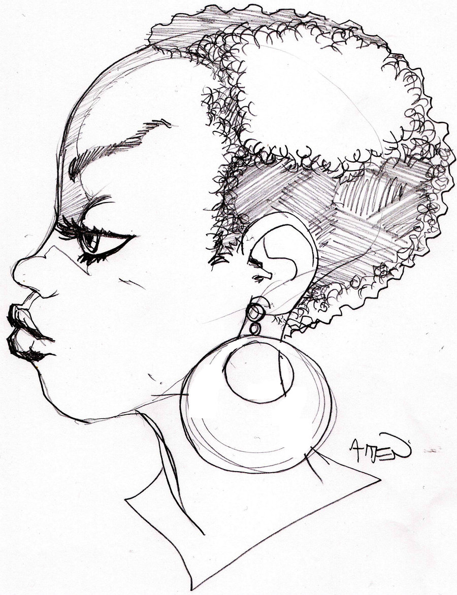 900x1172 The Art Of Samax Amen Another Sketch Of A Girl With A Fro. No Big