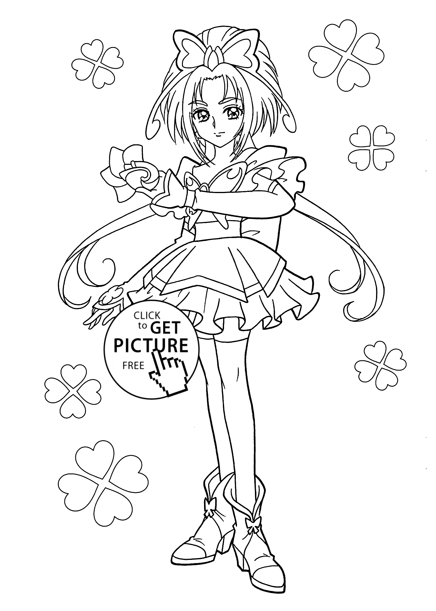 1483x2079 Girl From Pretty Cure Coloring Pages For Kids, Printable Free