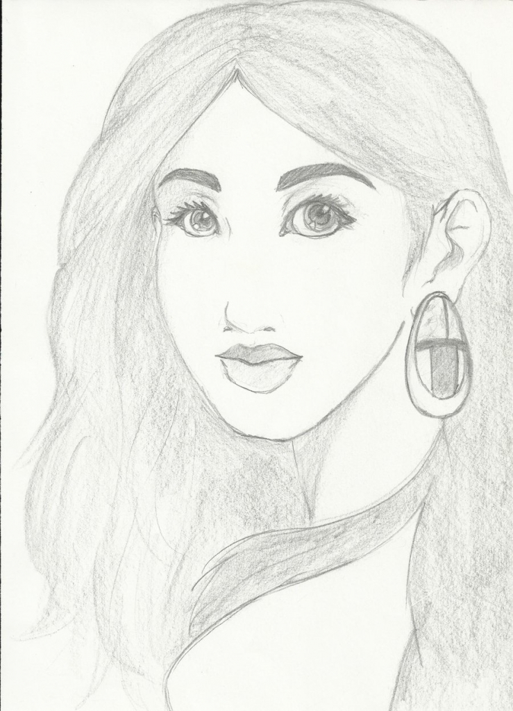 739x1024 Beautiful Lady Sketch