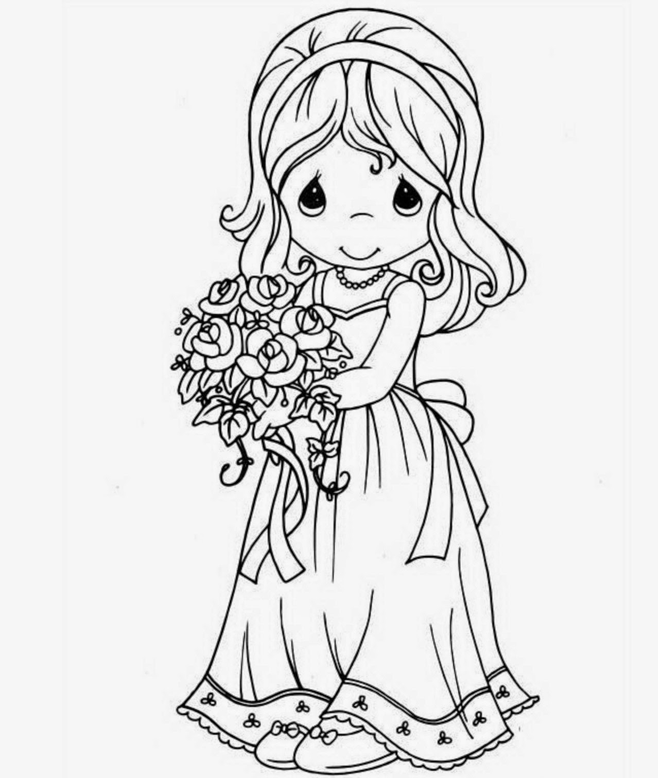 1278x1512 Colours Drawing Wallpaper Beautiful Princess Doll Coloring Page