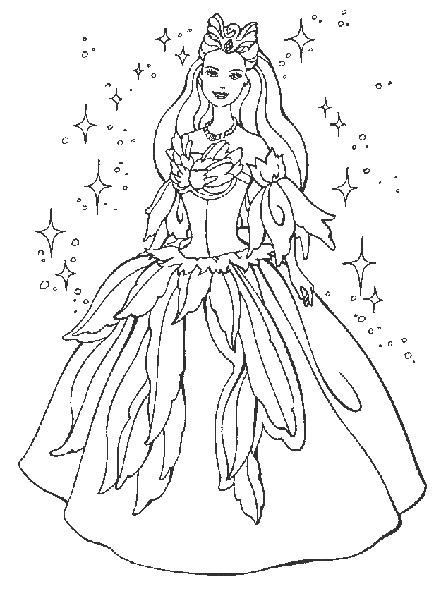 625x845 Pretty Princess Barbie Coloring Pages Free To Print Free