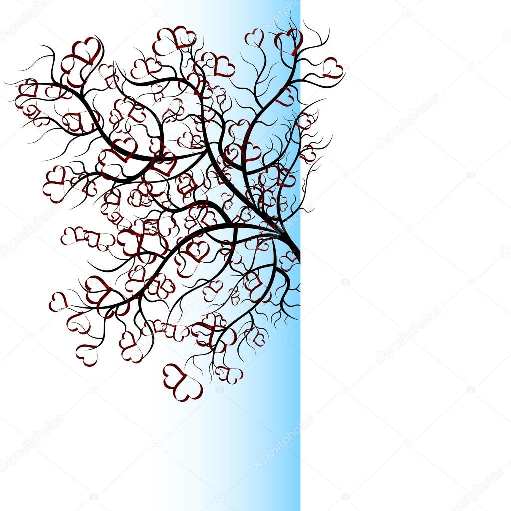 1024x1024 Half Valentine Pretty Tree Stock Vector