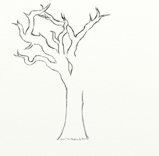 520x512 How To Draw A Dead Tree Feltmagnet