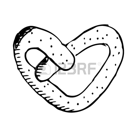 450x450 Delicious Pretzel Drawing Icon Vector Illustration Design Royalty