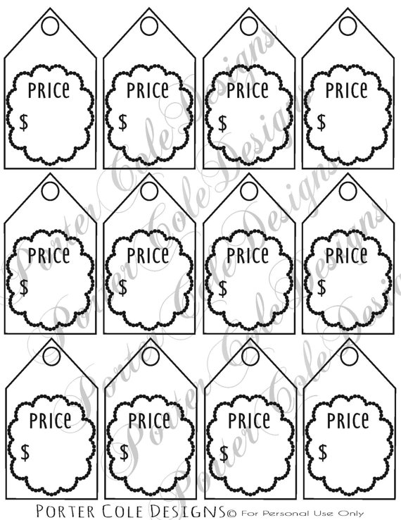 570x738 Price Tags Printable Digital File Filing, Digital And Etsy