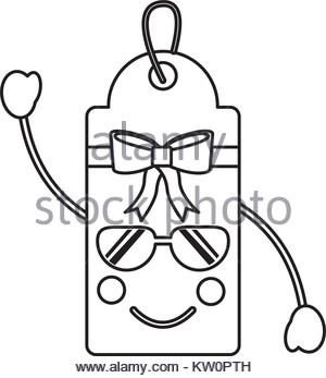 300x347 Gift Or Price Tag Happy Sunglasses Emoji Icon Image Stock Vector