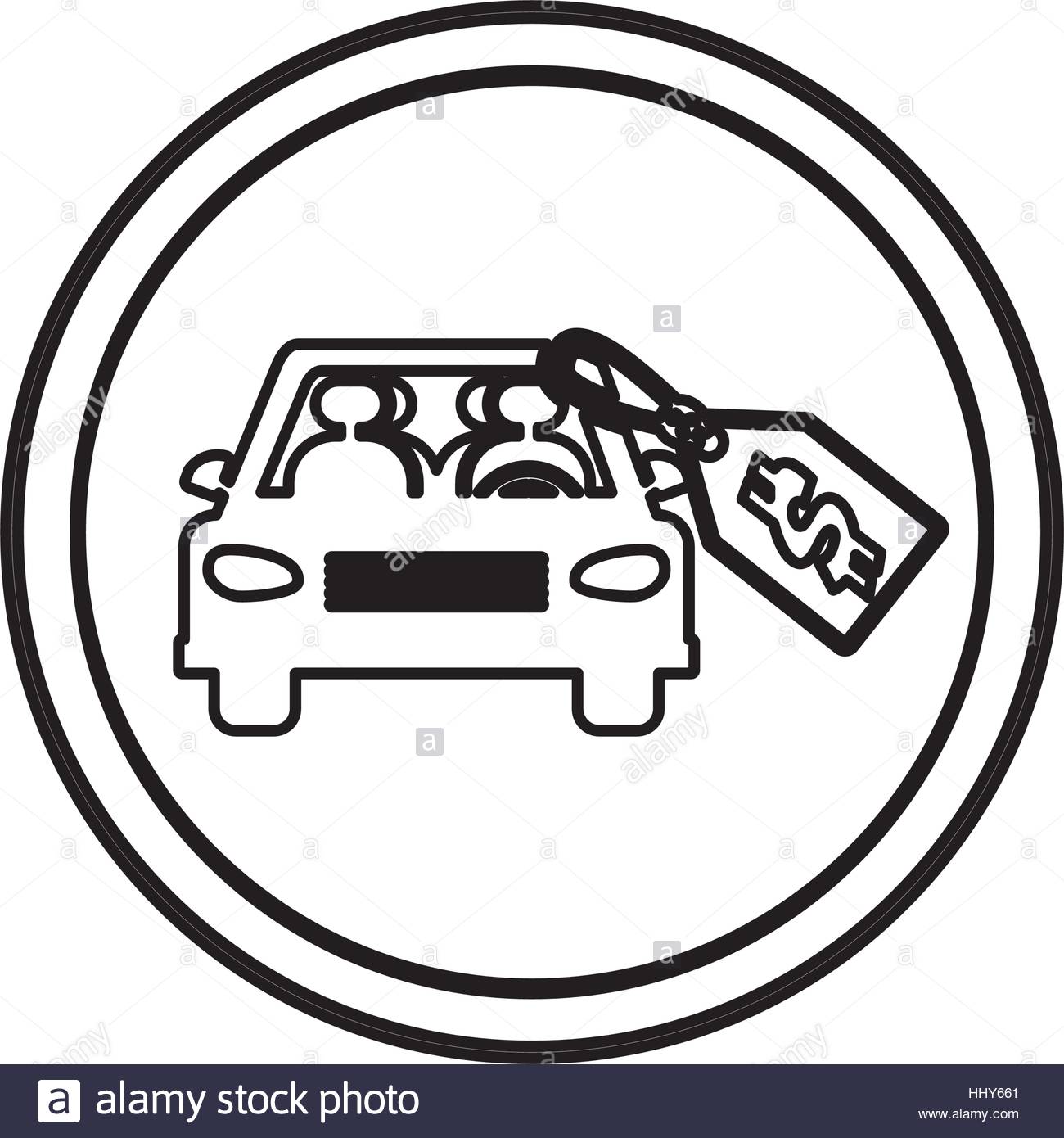 1300x1390 Silhouette Circular Border With Car And Price Tag Dollar Vector